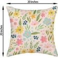 thumbnail image 6 of Spring Pillow Covers 20x20 Watercolor Floral Farmhouse Decor Throw Pillows Case for Couch Colorful Flower Seasonal Pillowcase Outdoor Decorative Cushion Case for Sofa Bed Decorations Set of 2, 6 of 6