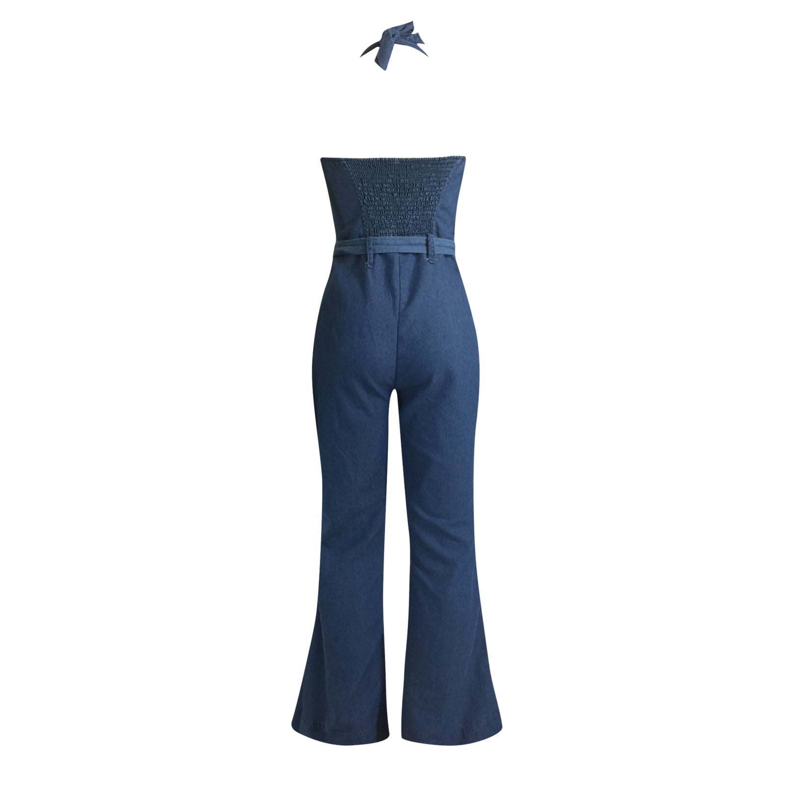 YDLCAFD Women's Slim Fit Hanging Neck Sleeveless Belt Casual