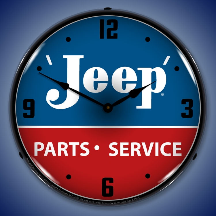 Kaiser Jeep Sales Parts Service Dealer Automobile Retro Car Sign Wall Clock 