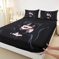 thumbnail image 4 of Erosebridal Traditional Japanese Girl Queen Sheet Sets,Kawaii Cartoon Kitten Bed Set For Kids 4pcs, 4 of 6