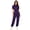 Purple, variant on Jogger Scrubs Jumpsuit for Women Medical Nursing Uniform Full Body Paint Suit Short Sleeve Nurses Unitard Purple L
