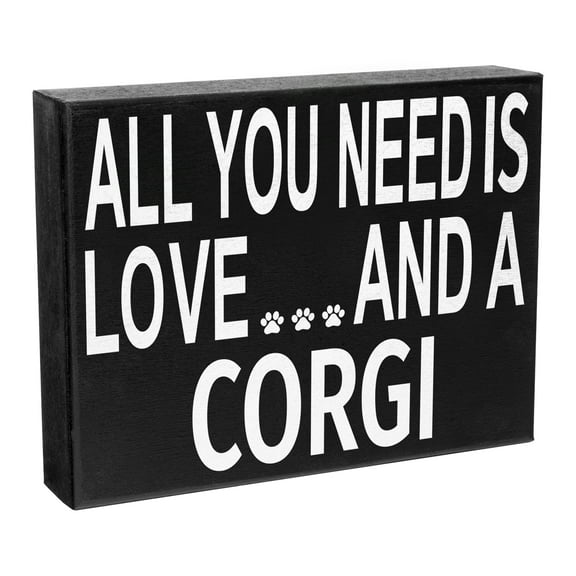 JennyGems Corgi Gifts - All You Need is Love and a Corgi Wooden Sign - Funny Dog Mom Decor - Cute Corgi Lover Gift for Women, Pet Owners, Dog Moms, and Corgi Enthusiasts - Made in USA