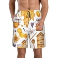 thumbnail image 1 of Balery Honey Bee Set Traje de Baño Estilo Hawaiano para Hombre, Shorts de Secado Rápido con Bolsillos-Medium, 1 of 6