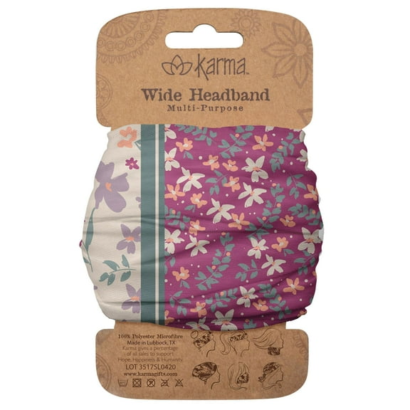 WIDE HEADBAND MAGENTA FLORAL (F22)