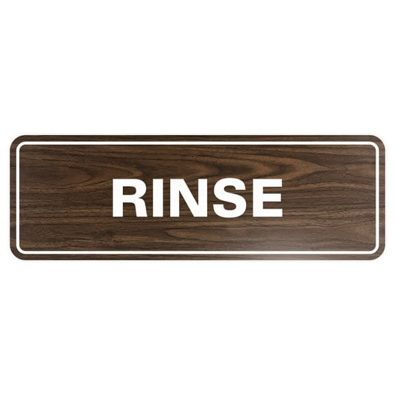 Standard Rinse Sign (Walnut) - Large