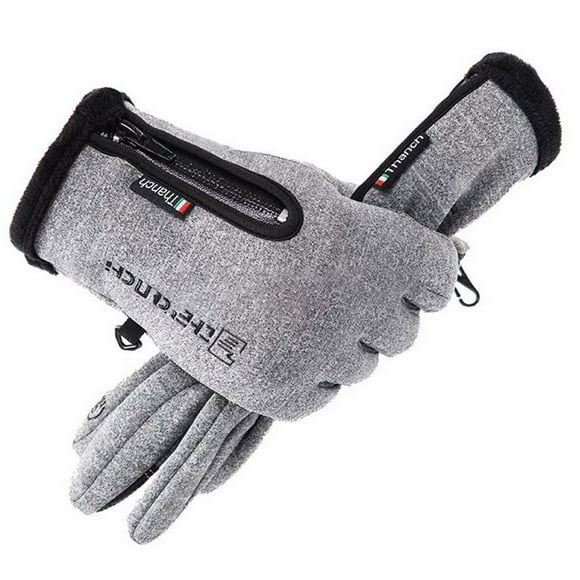 Aptoco Winter Ski Gloves for Men Women Keep Warm Waterproof Gloves for Cold Weather Outside Gift for Woman Man-Gray