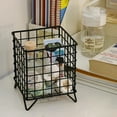thumbnail image 4 of Tnobhg Iron Storage Rack Hollow Out Large Capacity Stainless Iron Wire Mesh Storage Basket Home Office Bathroom Desktop Case Organizer, 4 of 8