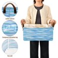thumbnail image 5 of Wavy Stripe Pattern Open Home Storage Bins Foldable Metal Frame Shelf Baskets 16.9x11.4x7.7in Water-Resistant, 5 of 8
