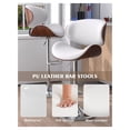 thumbnail image 3 of Drevy Bar Stools Set of 2, Bentwood Adjustable Height Swivel Bar Stools, PU Leather Upholstered Bar Chair with Back and Footrest for Bar, Kitchen, Dining Room, 3 of 7