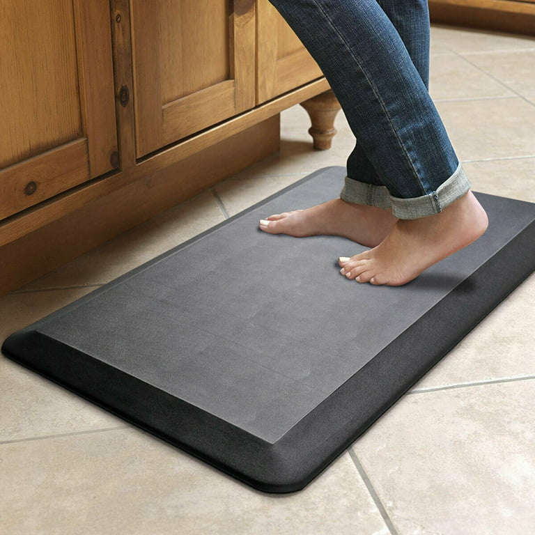 HEALEG 1 Extra Thick Anti Fatigue Floor Mat,Kitchen Mat, Standing Desk Mat  – Comfort at Home, Office, Garage - Advanced PU Foam - NOT PVC!!! (Black