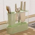 thumbnail image 3 of Clear Knife Block Organizer - Countertop Dock for Kitchen Cutlery Storage (24.5x8.3x21.3cm), 3 of 5