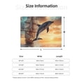 thumbnail image 2 of Throw Blanket for Couch, Sailing Dancing Dolphin Super Soft Fuzzy Comfy Warm Throw Blanket, Cuteness Lightweight Cozy Plush Flannel Blanket & Throws for Sofa and Bed All Season, 2 of 5