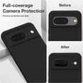 thumbnail image 4 of KOMI for Google Pixel 8 Case, Liquid Silicone Case with 2X Screen Protectors, Full Body Protective Cover, Shockproof, Slim Phone Case, Anti-Scratch Soft Microfiber Lining 6.2", Black, 4 of 5