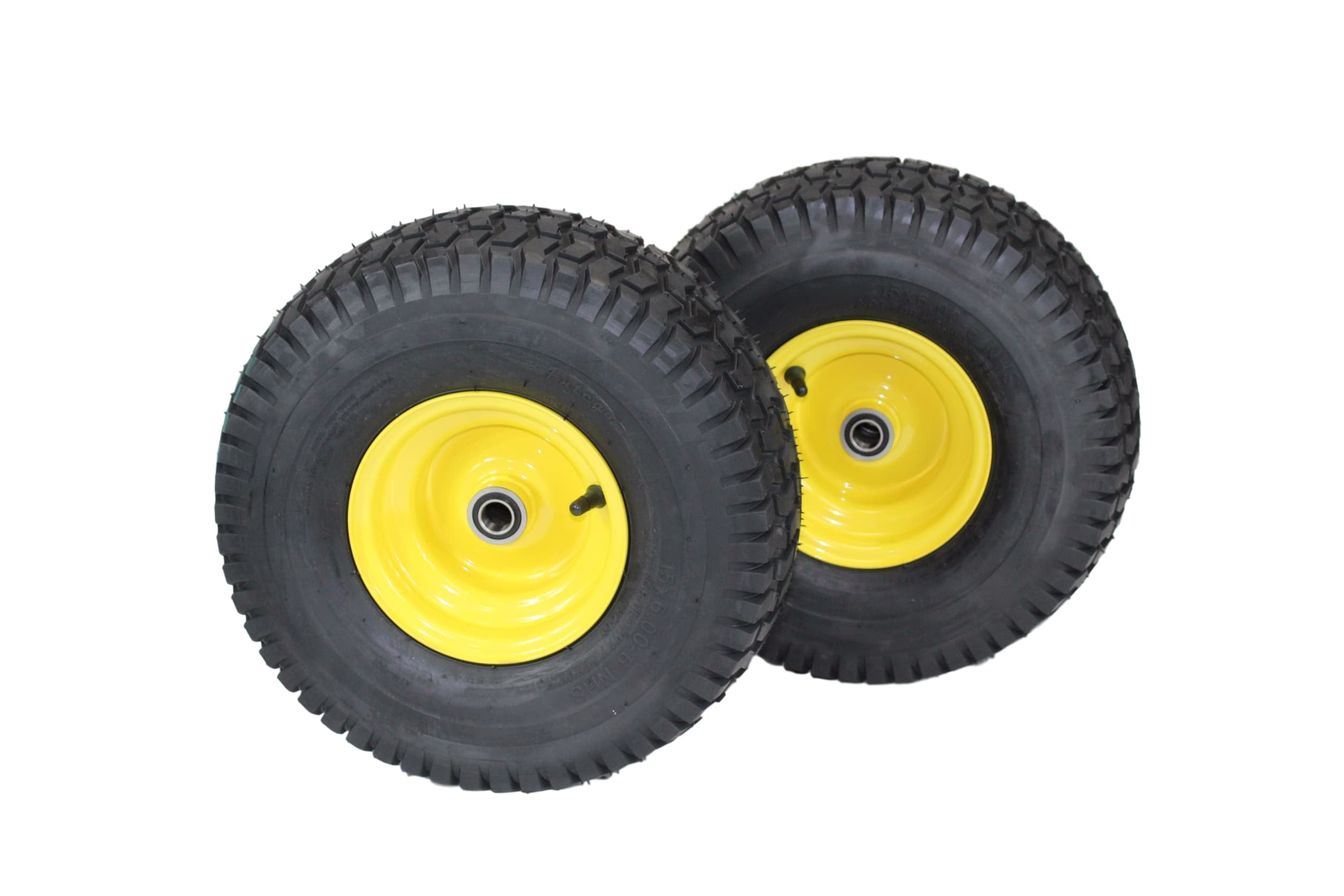 15x6.00-6 Tires & Wheels 4 Ply for Lawn & Garden Mower Turf Tires .75 Bearing ATW-003 Set of 2