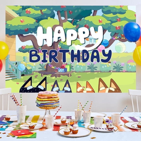 Cartoon Dog Theme Party Supplies Backdrop, 3x5Ft Large Cartoon Party Decorations Dog Banner Party Supplies for Kids, Theme Party, Birthday Party