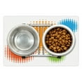thumbnail image 1 of Orange Pet Mat for Food and Water, Colorful Half Tone Circles with Spots on White Background Retro Design, Non-Slip Rubber Mat for Dogs and Cats, 18" X 12", by Ambesonne, 1 of 2