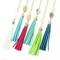 thumbnail image 6 of Boho Oval Nature Stone Velvet Suede Leather Tassel Pendant Long Women Necklace, 6 of 9