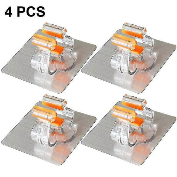4 Pcs Broom Holder, Broom Gripper Mop Holders Wall Mount, Mop Racks Holders Self Adhesive No Drilling Super Durable, Broom Mop Dustpan Hanger For Home
