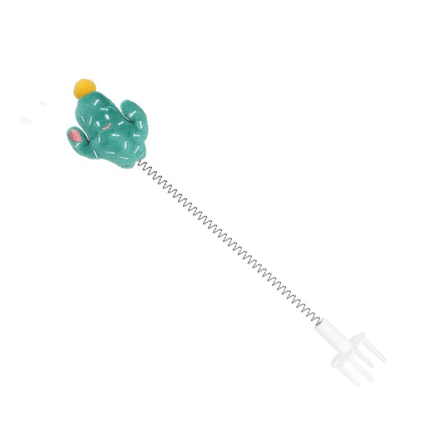 Elastic Spring Toy For Cat, Funny Cat Stick At Elastic Spring Toy Cat Elastic Spring Toy With Funny Cat Stick For Cat Racks Cactus Green