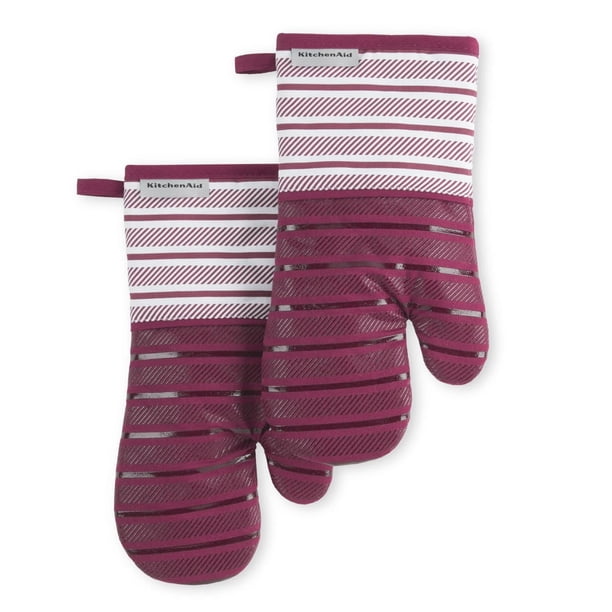 Juego de 2 guantes de cocina KitchenAid Albany, algodón, 18 x 33 cm