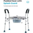 thumbnail image 5 of HEAO 3-in-1 Raised Toilet Padded Seat,Adjustable W/Height,Shower Chair for Senior,300 lbs Aluminum, 5 of 6