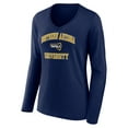 thumbnail image 2 of Women's Navy Northern Arizona Lumberjacks Campus Long Sleeve V-Neck T-Shirt, 2 of 3