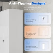 SOLAURA Metal Storage Office Cabinets with Locking Doors and Adjustable Shelves, 71 inch Tall Steel Storage Cabinet for Office, Home (White)