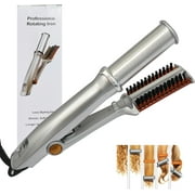 Hair Curler and Straightener 2 in 1 Rotating Iron,Hair Styling Tools Hot Brush Styler for All Hair Types