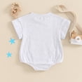 thumbnail image 4 of Okbabeha Newborn Romper Baby Boy Girl Infant Bubble Romper Baby 4th Of July Outfit Letter Eagle Print Short Sleeve Bodysuit, 4 of 8