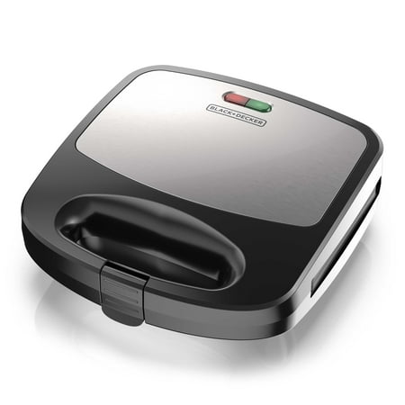 BLACK+DECKER 3-in-1 Morning Meal Station™ Waffle Maker, Grill, or Sandwich Maker, Black/Silver,