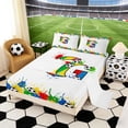thumbnail image 2 of Erosebridal Splash Soccer Letter G Queen Sheet Sets, Sport Bed Set for Boys and Girls, 4 Pieces, 1 Flat Sheet, 1 Fitted Sheet and 2 Pillowcases, 2 of 6