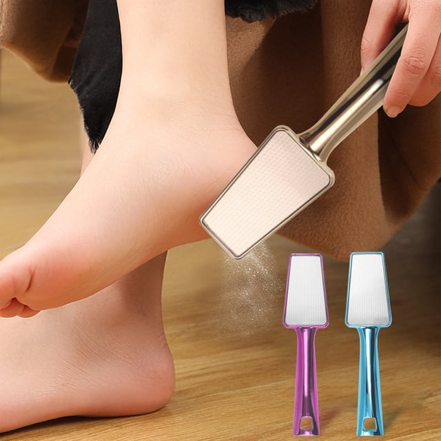 Xihbxyly Lima de Vidrio para Pies y Pedicura, Herramienta Alisadora de Doble Cara, Diseño Portátil, Ideal para Viajes, Abs Anticorrosivo, Talones Lisos, Uso En Seco y Húmedo, Acabado Dorado de Lujo,
