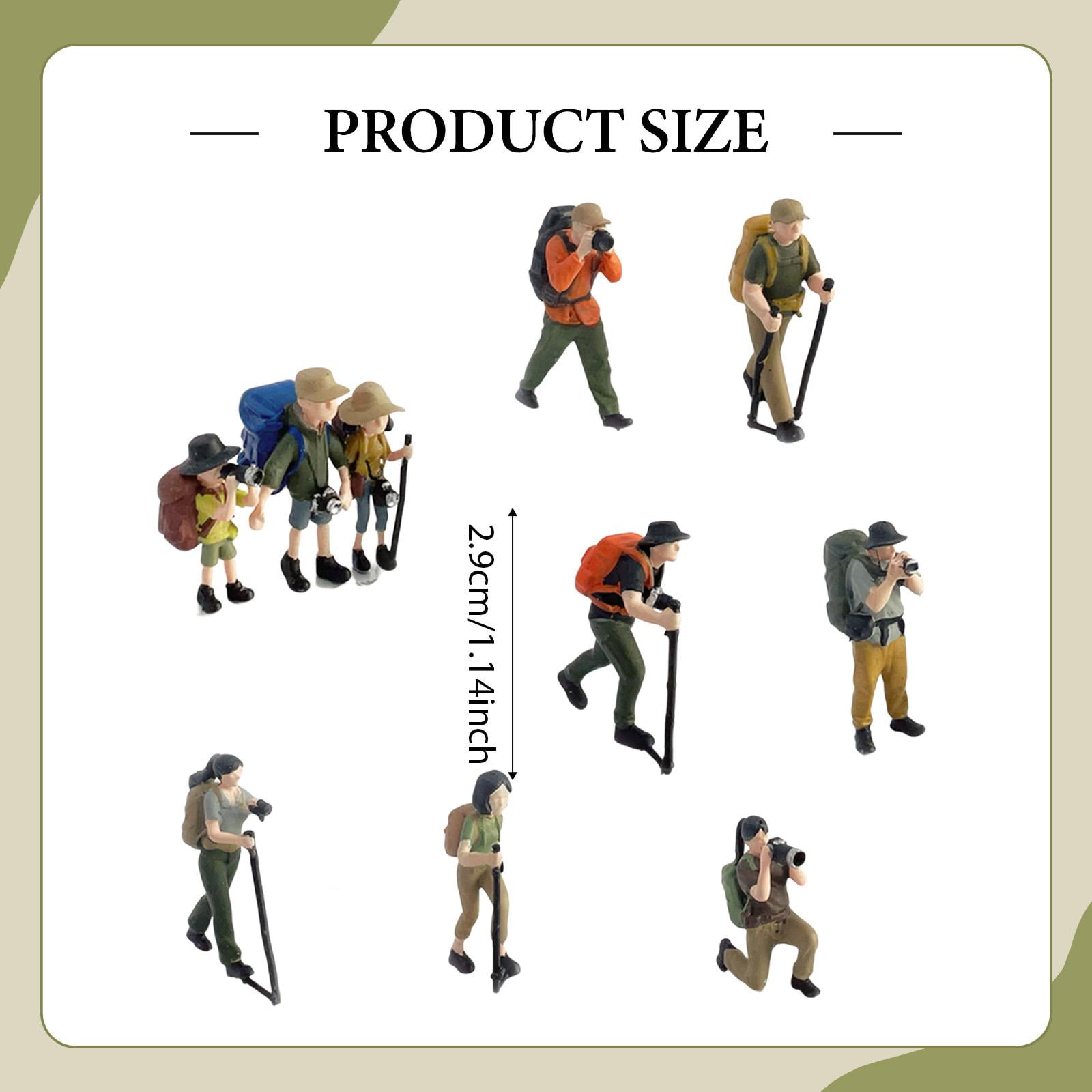 9 Pieces Tiny People Diorama Model Resin Hand Painted Detail for Mountaineer Scene Display Car Photography
