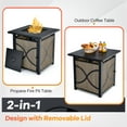 thumbnail image 5 of Costway 25-Inch Square Propane Fire Pit Table 40000 BTU W/ Lid, Fire Glass, 5 of 8