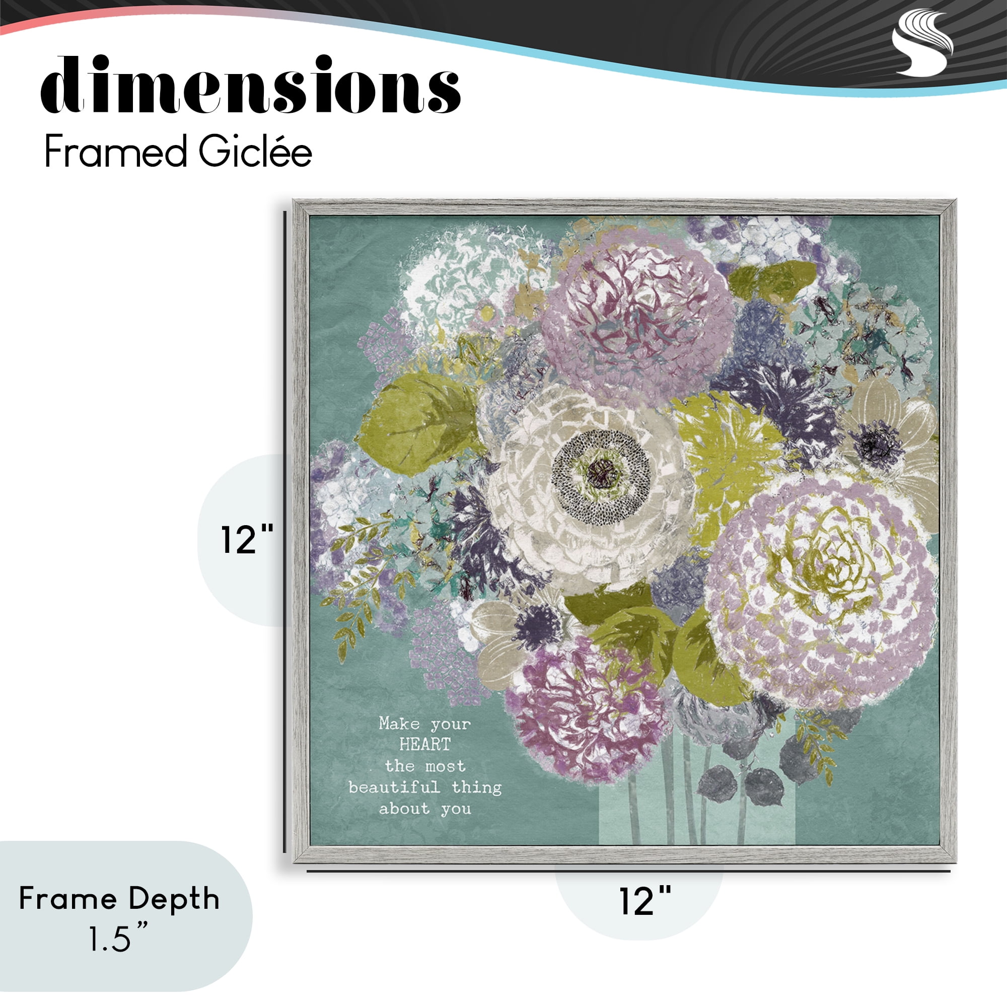 Stupell Industries Most Beautiful Thing Florals Gray Framed Giclee Art, design by Suzanne Nicoll