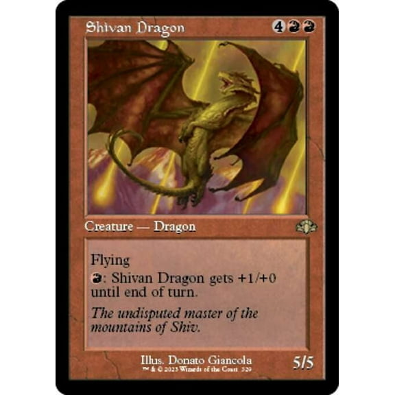 MtG Dominaria Remastered Rare Shivan Dragon (Old-Frame FOIL) #329