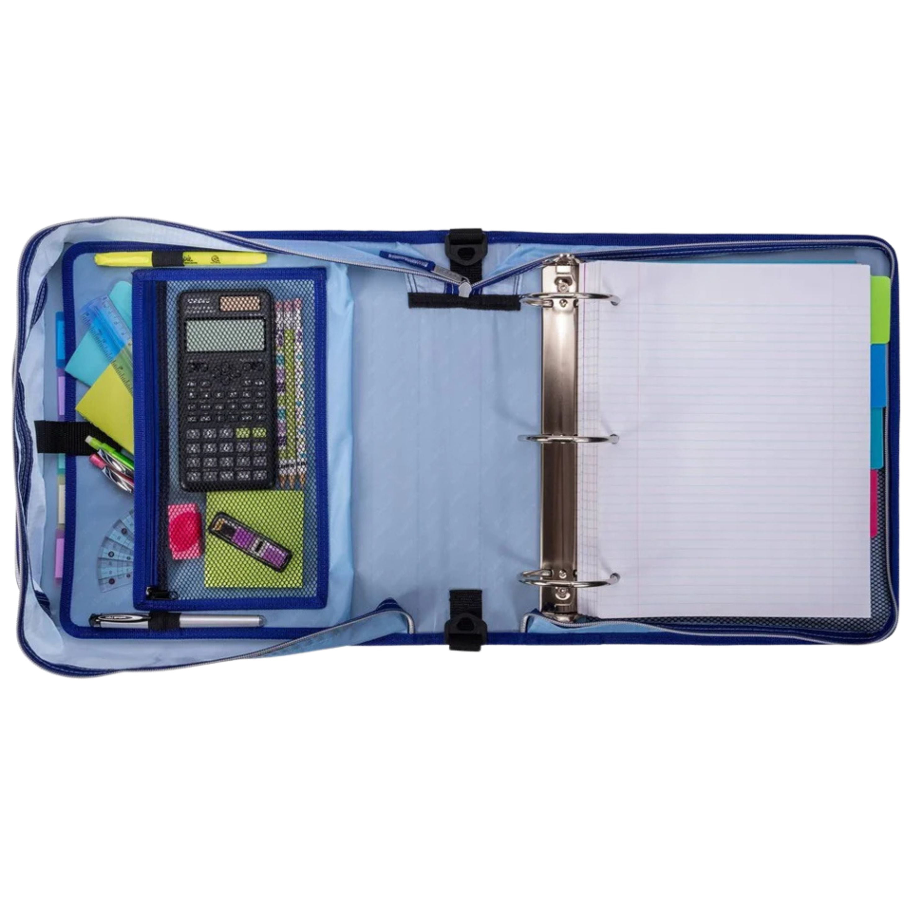 Case-it 3"  Mighty Zip Tab Zipper Binder in Hypnotic Blue