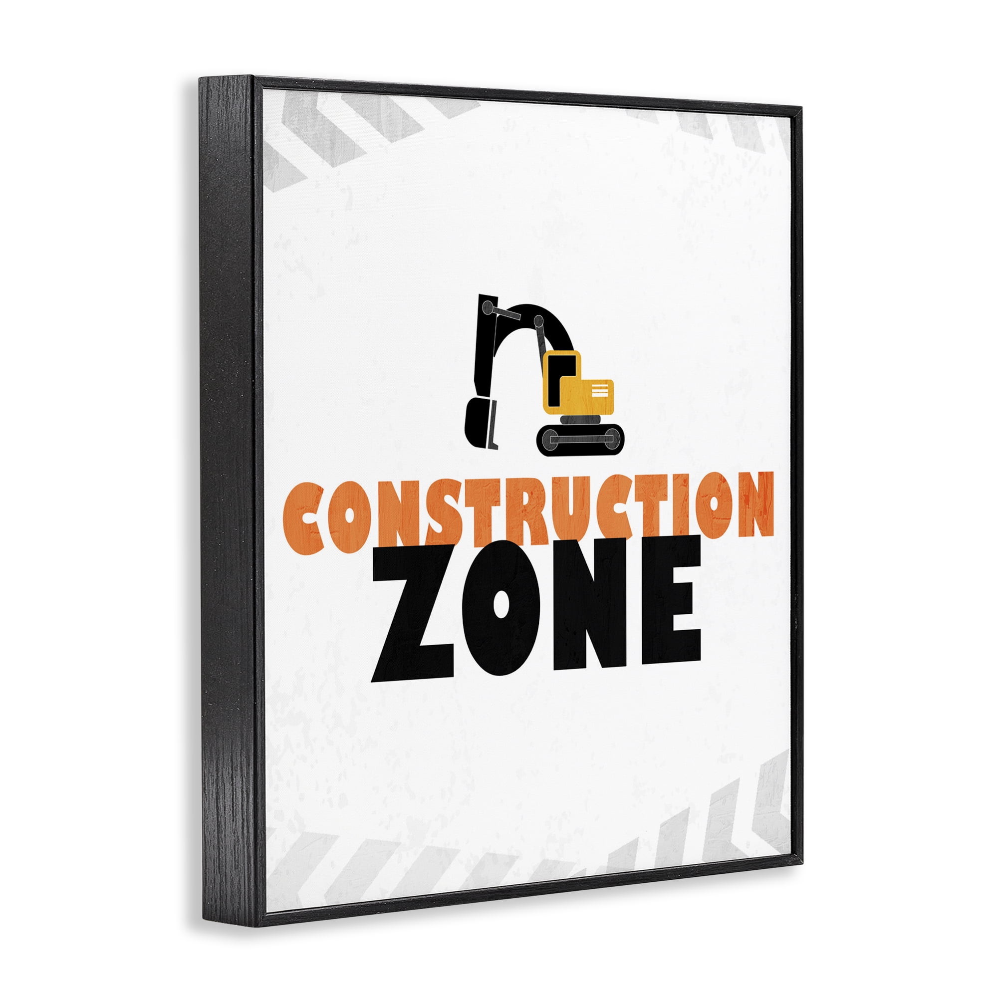 Construction Zone Minimal Black Framed Giclee Art, design by Kim Allen
