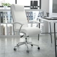 thumbnail image 2 of Flash Furniture High Back Designer White LeatherSoft Smooth Upholstered Executive Swivel Office Chair with Chrome Base and Arms, 2 of 12