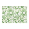 thumbnail image 2 of Toilet Rug Rectangle Bathroom Rugs Non-Slip Soft Plush Machine Washable Contour Bath Mat Retro White Green Flowers 24x16, 2 of 9