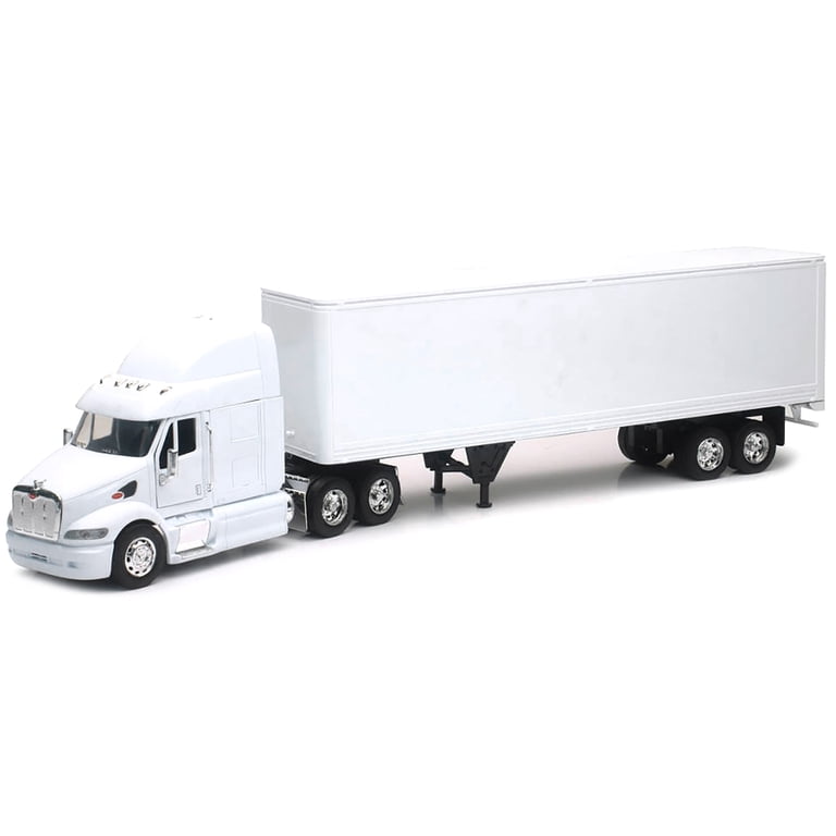 Peterbilt 387 Truck with Dry Goods Trailer White 