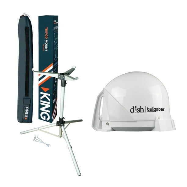 KING DT4400 DISH Tailgater Portable Satellite Antenna and Tripod Bundle