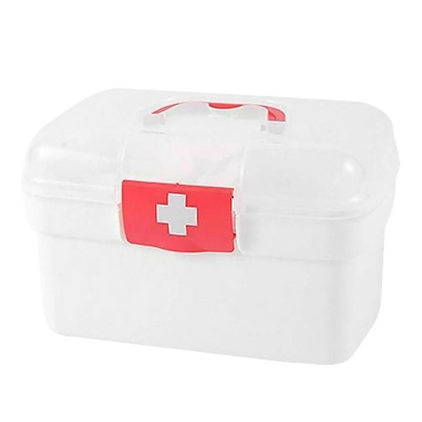 Caja médica de familiar, estuche médico de gran capacidad, caja de medicina pequeña, coche de juguete, senderismo, actividades al
