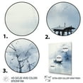 thumbnail image 3 of Designart "Blue Boat Asian beauty" Asian Floater Framed Canvas Art Print, 3 of 7