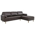 thumbnail image 2 of Modway Valour 98" Leather Sectional Sofa in Brown, 2 of 8