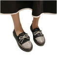 thumbnail image 5 of hopeusnice Women's Rhinestone Shoes Glitter Bowknot Slip On Flat Loafers Breathable Comfortable Sneakers Walking Shoes Flats Black 43, 5 of 7