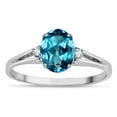 thumbnail image 2 of Star K � Oval 8x6 Genuine Blue Topaz Split Shank Three Stone Engagement Promise Ring, 2 of 9