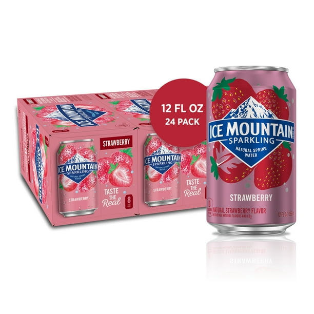 Ice Mountain Sparkling Water, Summer Strawberry, 12 oz. Cans (24 Count)