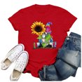 thumbnail image 4 of Pompotops T-Shirt à Manches Courtes Imprimé Tournesol pour Femmes, 4 of 5