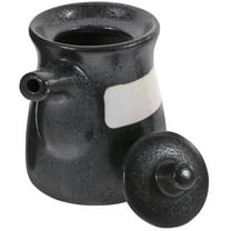 GOOHOCHY Ceramic Oil Bottle Black 1Pc 3.93X3.34X2.63in